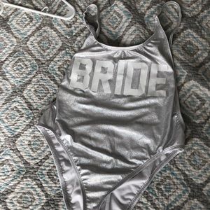 silver metallic swimsuit